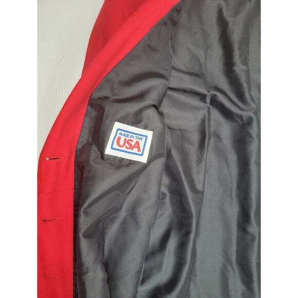 Vintage Pioneer Wear Womens‎ Large Red Duster Overcoat Western Wool Blend 22512 - Picture 8 of 13